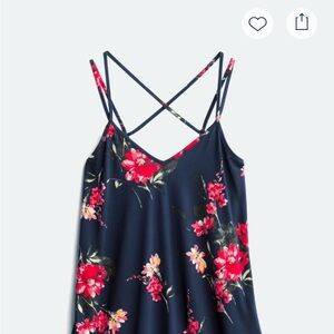 Papermoon Floral Tank Top‎ - Navy and Red